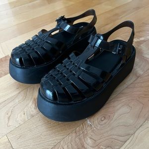 Melissa Possession Platform Sandals sz 7 Black
